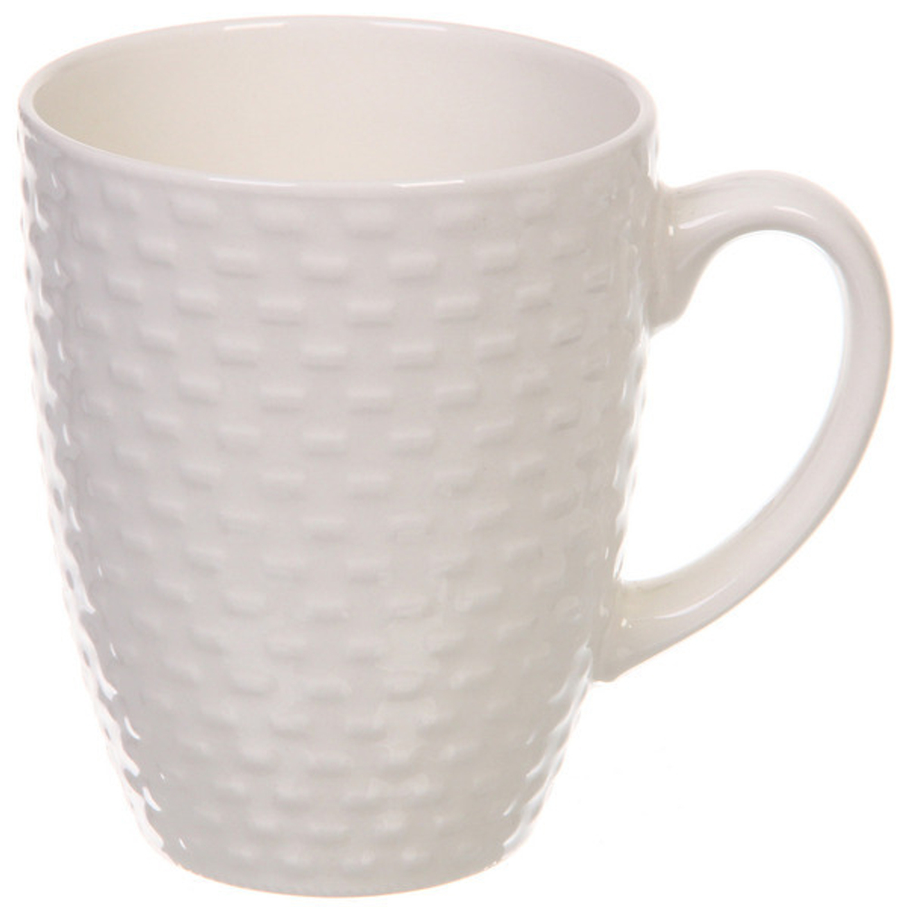 Кружка керамическая 450мл «Белая» строчки