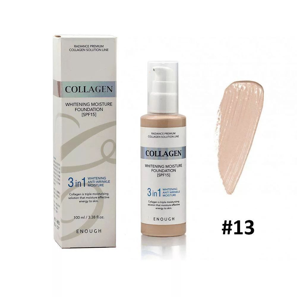 Тональный крем Enough Collagen 3 in 1 #13 Whitening Moisture Foundation SPF15 тон 13 с коллагеном 100 мл