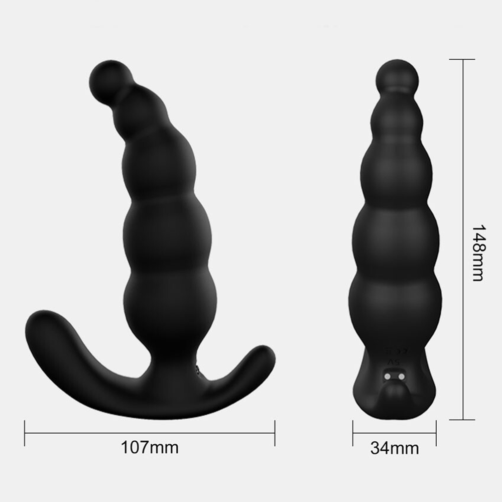 Черный анальный вибромассажер Dipper-RCT - 14,8 см. (Цвет: черный)