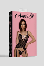 Кружевной корсаж с атласными ленточками (Размер: S-M) (Цвет: красный)