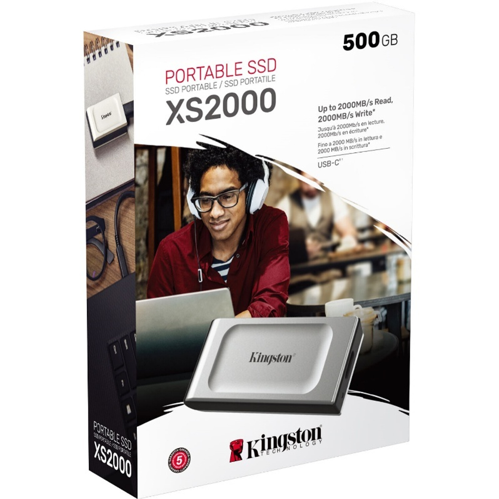 Твердотельный накопитель Kingston External SSD XS2000 BOC 500Gb USB 3.2 Gen 2x2 R2000/W2000 MB/s (SXS2000/500GA)