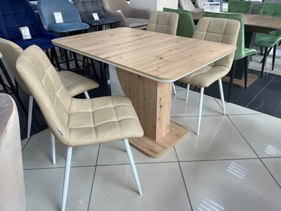 Стол SIRIUS 120 Дуб Артисан/ Белый М-City