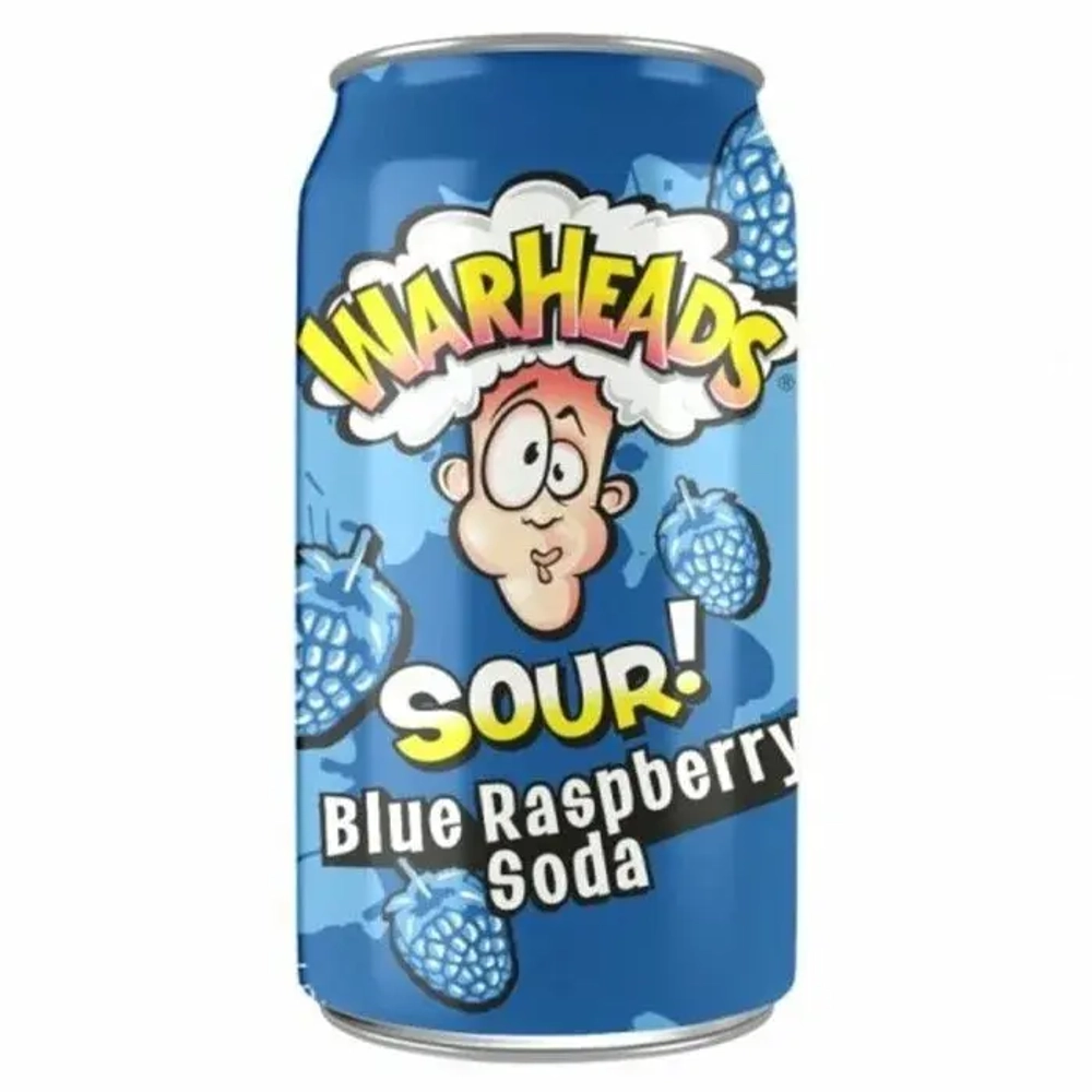 Газированный напиток WarHeads Sour Blue Raspberry Soda 355мл