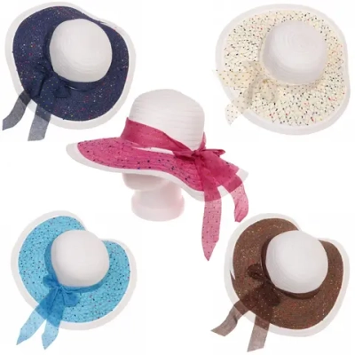 Шляпа женская с широкими полями «TiraMiSu- Адель», микс 5 цветов, р58, ширина полей 13 см