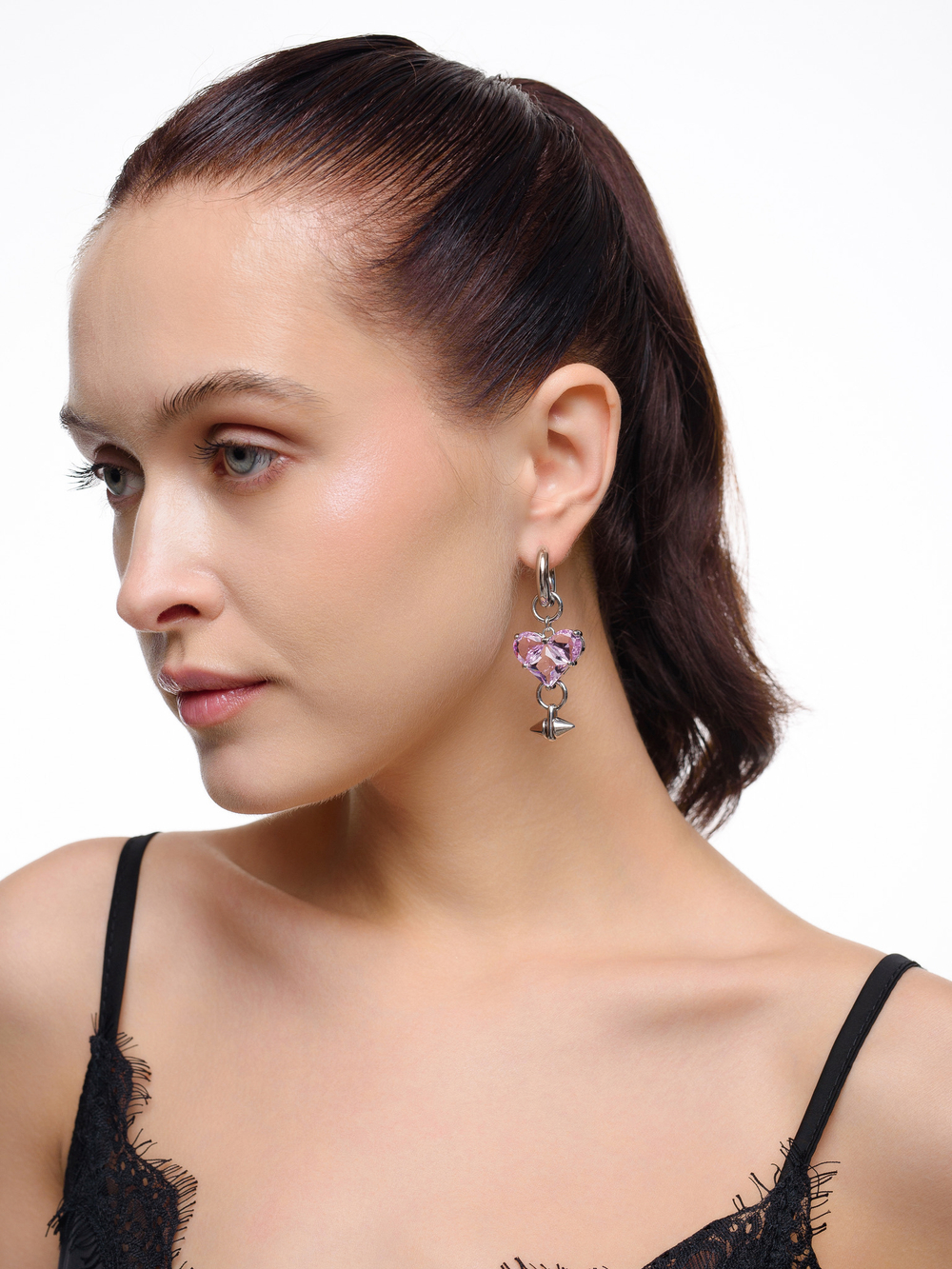 Серьги "Blue and pink big soul thorn" Silver