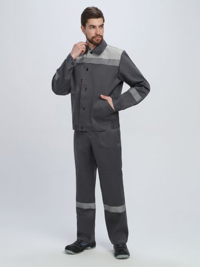 Костюм "Лигор-1" СОП брюки, т.серый/св.серый