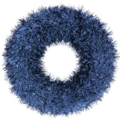 Венок декоративный TINSEL «Яркие переливы» 38 см, Сапфир