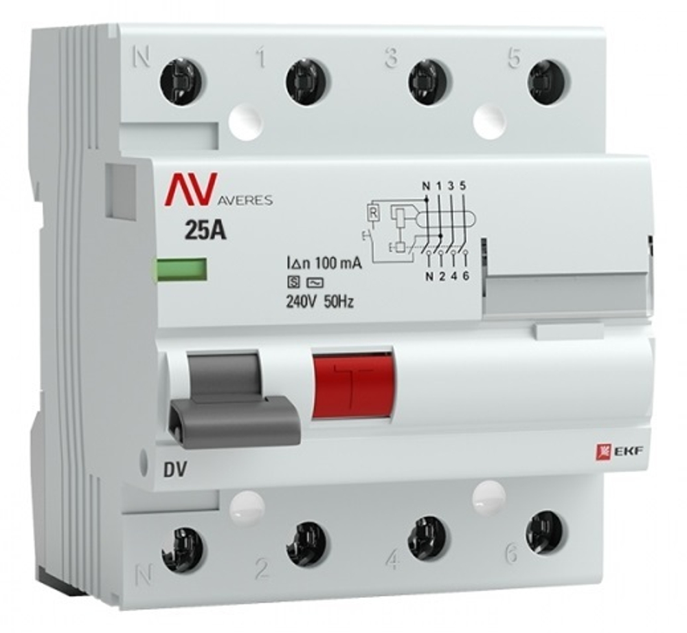 УЗО  EKF rccb-4-25-100-s-av