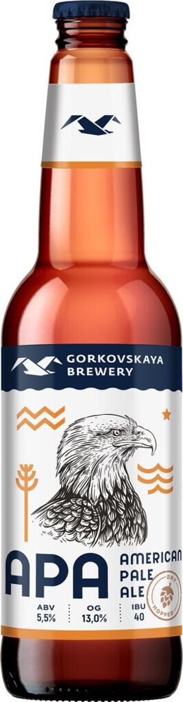 Пиво Горьковская Пивоварня Американский Пэйл Эль / Gorkovskaya Brewery APA 0.44л - 20шт