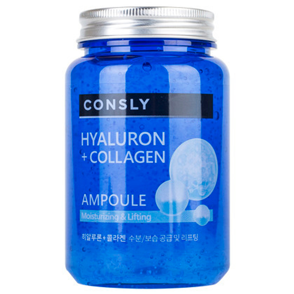 CONSLY Сыворотка для лица ампульная многофункциональная укрепляющая с гиалуроновой кислотой и коллагеном/Hyaluronic Acid Collagen All-In-One Ampoule, 250мл