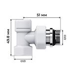 Набор термостатический угловой Royal Thermo Design 1/2quot;М30х1,5 (Белый)