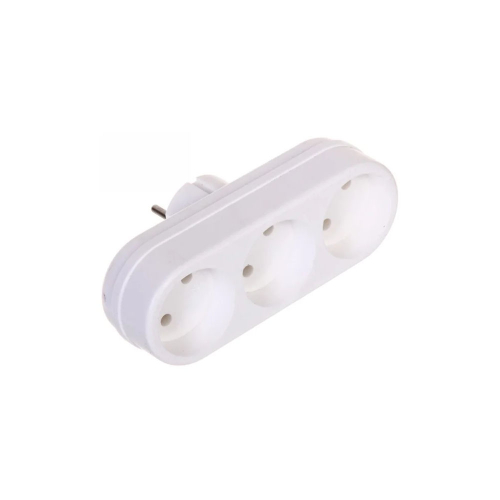 TOKER 3L Разветвитель (тройник) 3 розетки 6А белый (линейный)