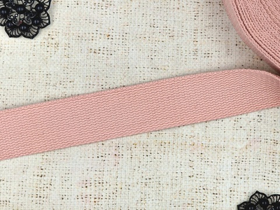 Лента ременная стропа хлопок, 49% х/б, 28% п/э, 23% пп, 24,2 гр/м, ш. 3,8 см, светло-розовый