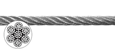 Трос нержавеющий 7х19, 4 мм (10015558)