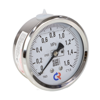 Манометр гидрозаполненный ТМ-320Т.20 осевой Дк63мм 0-1,0 МПа кл.1,5 G1/4" силикон Росма 00000030534