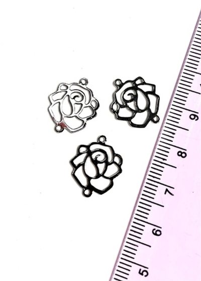 4003-р Коннектор "Роза" 14*16мм, родий
