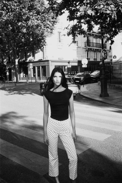 ZARA БРЮКИ MINI FLARE В ГОРОШЕК, ЭКРЮ / ЧЕРНЫЙ