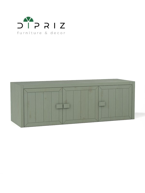 Антресоль 154х50х50, Карлос, на шкаф, массив сосны, зеленый эвкалипт, Dipriz