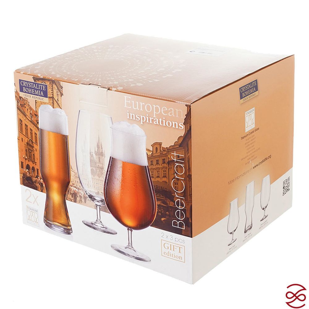 Набор бокалов для пива Crystalite Bohemia Beer 680 мл (2 шт) 630 мл (2 шт) 550 мл (2 шт)