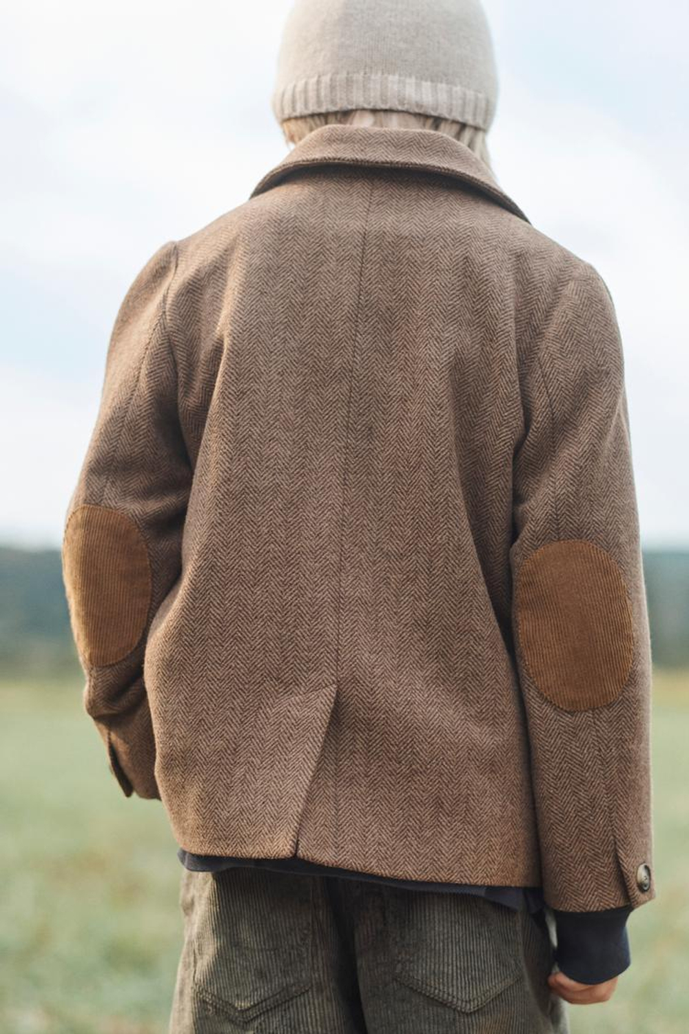 ZARA БЛЕЙЗЕР ИЗ СМЕСОВОЙ ШЕРСТИ, КОРИЧНЕВЫЙ