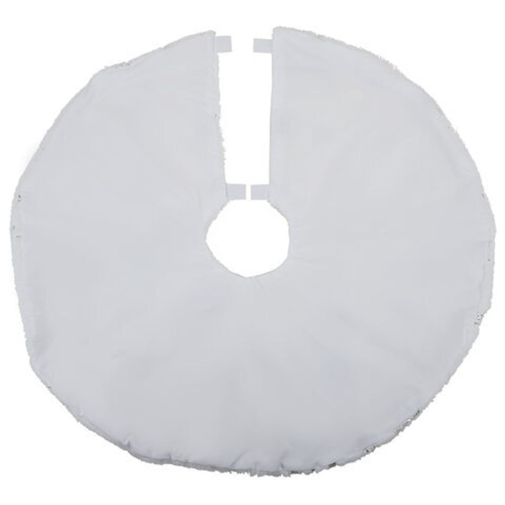 Новогодний коврик под елку белый c серебристыми снежинками, 60 см, полиэстер, ЗОЛОТАЯ СКАЗКА, 592158