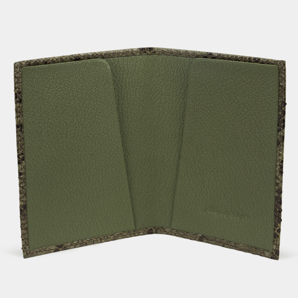 Обложка для паспорта и автодокументов кожаная Moscou Easy зеленого цвета