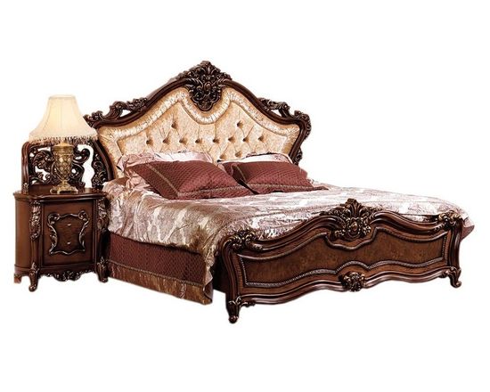 Кровать ДЖОКОНДА с мягким изголовьем корень  глянец