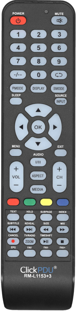 Универсальный пульт RM-L1153+3 для POLAR Akai DEXP DNS Erisson Harper Shivaki Supra Telefunken