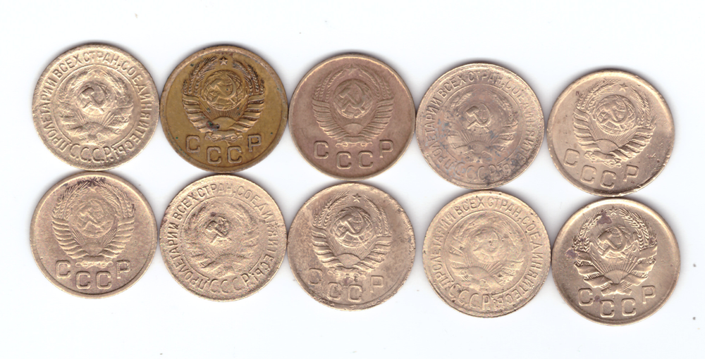 Набор 1 копейка (10 шт) 1928,31,33,34,36-39,46,49,54 (2) VF+