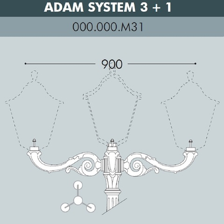 Консоль для паркового фонаря FUMAGALLI ADAM SYS 3L+1 000.000.M31.A0