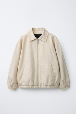 ZARA КУРТКА-БОМБЕР, СВЕТЛО-БЕЖЕВЫЙ