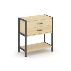 Shelf System Односекционный стеллаж двухярусный с ящиками SN.STM-212 Акация Лорка/Металл Антрацит 81