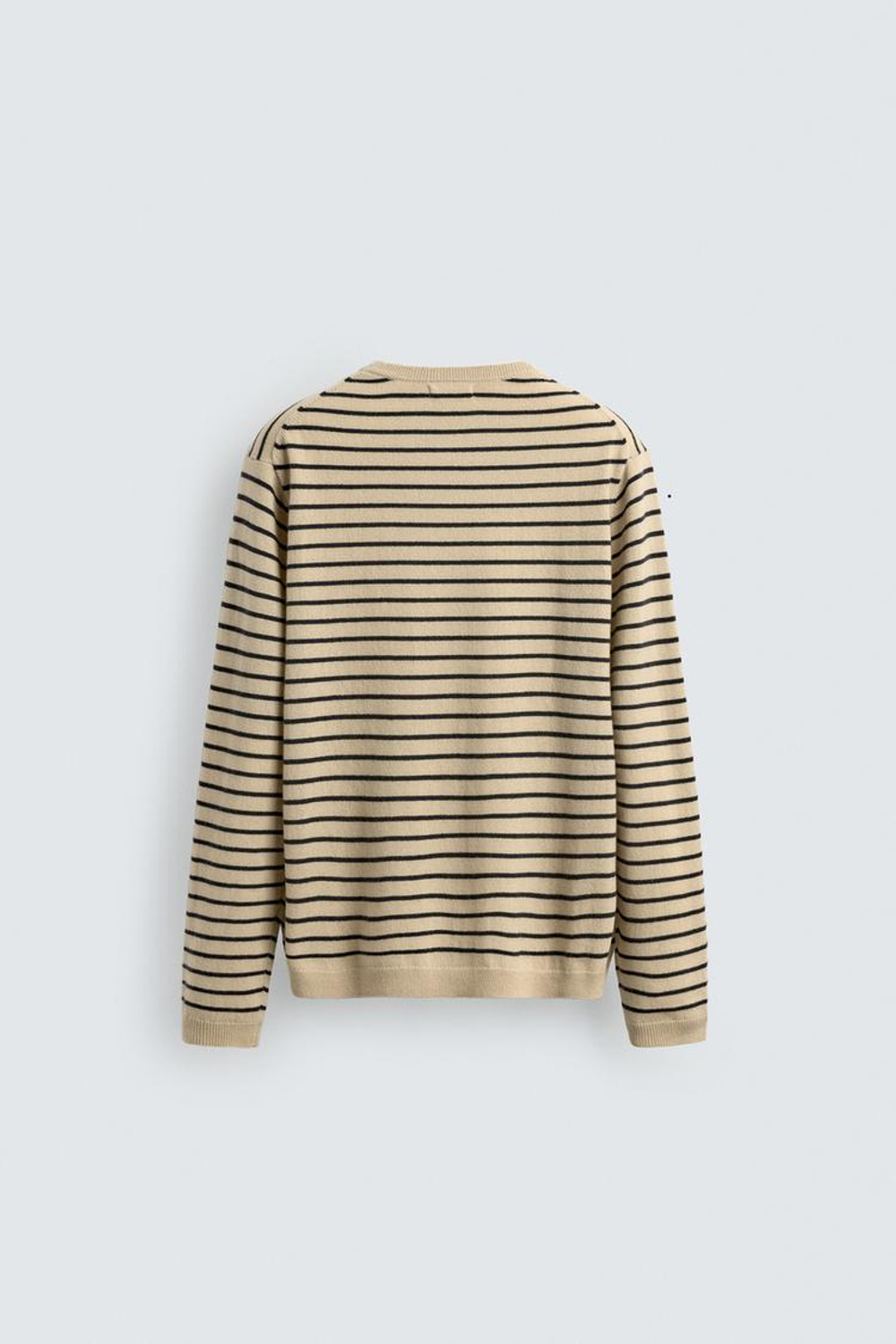 ZARA ДЖЕМПЕР В ПОЛОСКУ ИЗ СМЕСОВОЙ ШЕРСТИ, ЦВЕТ СЛИВОЧНОГО МАСЛА