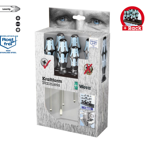 3334/3350/3355/6 Набор отверток, нержавеющая сталь + подставка 05032063001