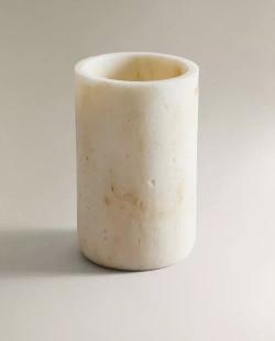 ZARA HOME СТАКАН ДЛЯ ЗУБНЫХ ЩЕТОК С МРАМОРНЫМ УЗОРОМ, ЭКРЮ