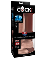 Телесный фаллоимитатор на присоске 9 Triple Density Cock with Balls - 24,1 см. (Цвет: телесный)