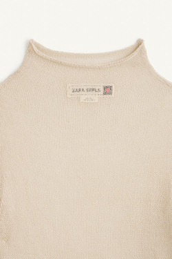 ZARA ВОДОЛАЗКА С ВОРОТНИКОМ-СТОЙКА, ЭКРЮ/БЕЖЕВЫЙ