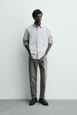 ZARA ДЖИНСЫ SLIM TAPERED FIT, СЕРЫЙ