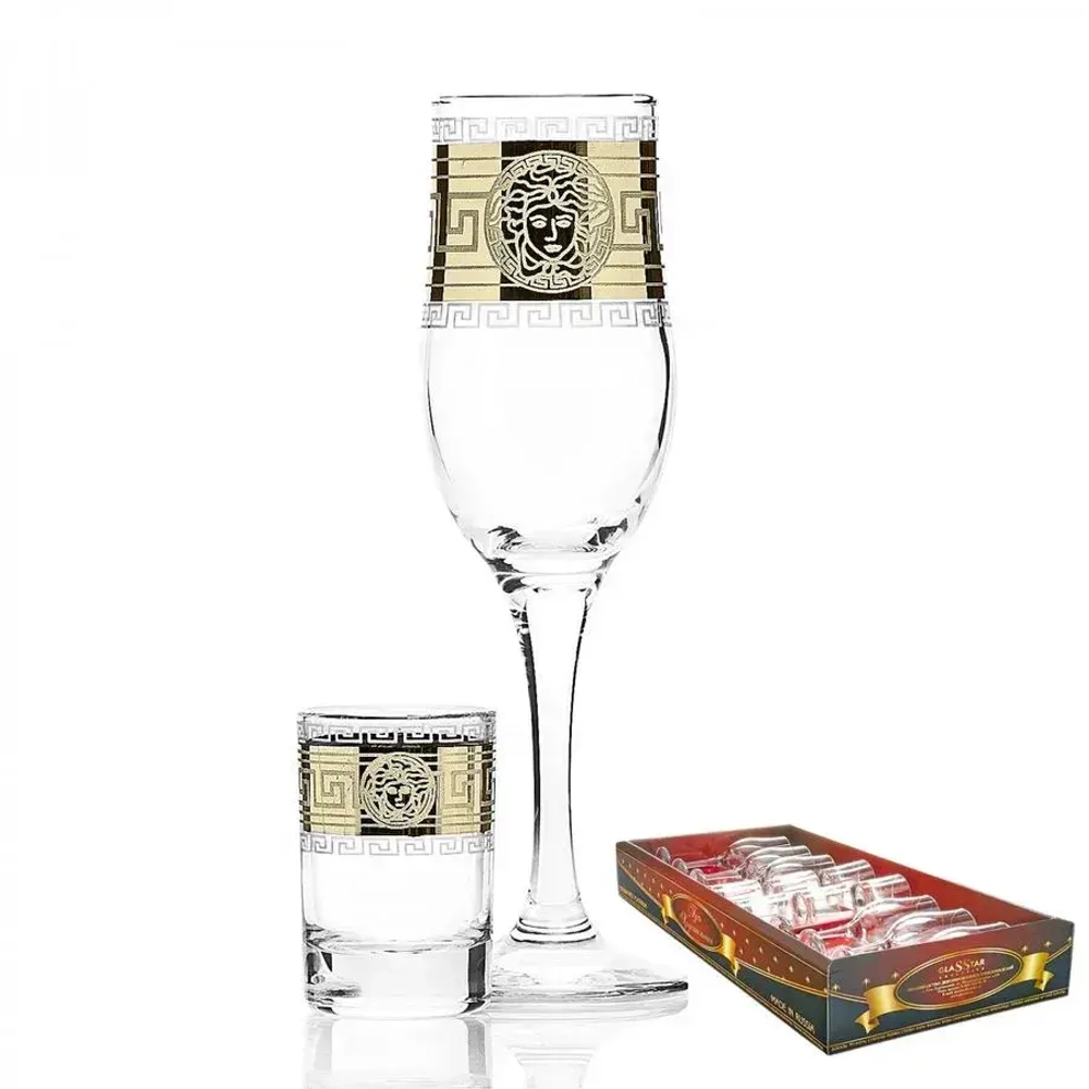 Набор 12 предметов Версаль (6 бокалов + 6 стопок)