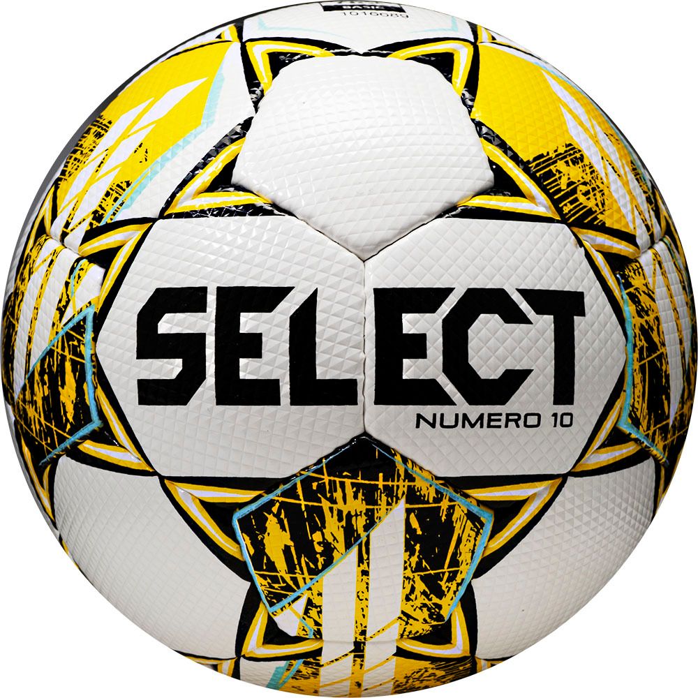 Мяч футб. SELECT Numero 10 V23, 0574060005, р.4, 32п, ПУ, руч. сш, бело-желтый
