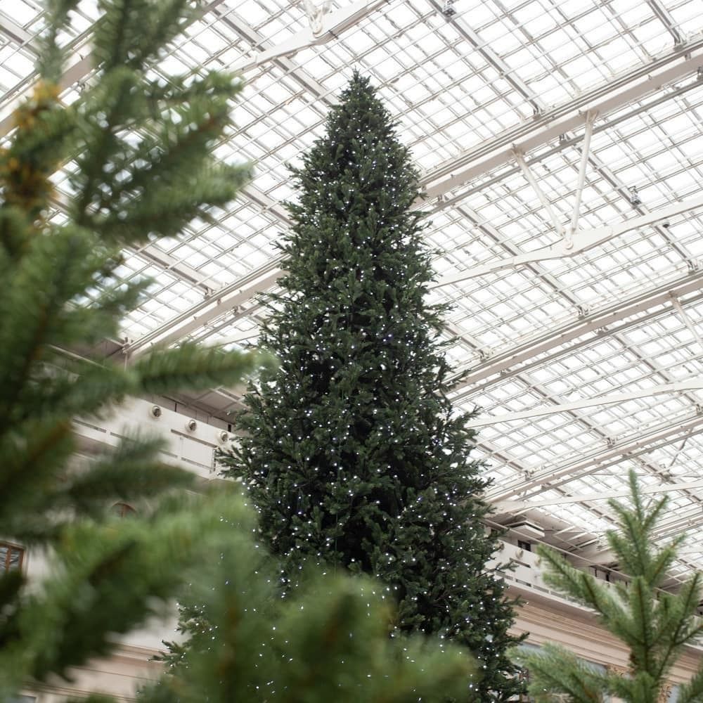 Большая елка с гирляндой «Сказочная светодинамическая» (литая+пвх) 3 м