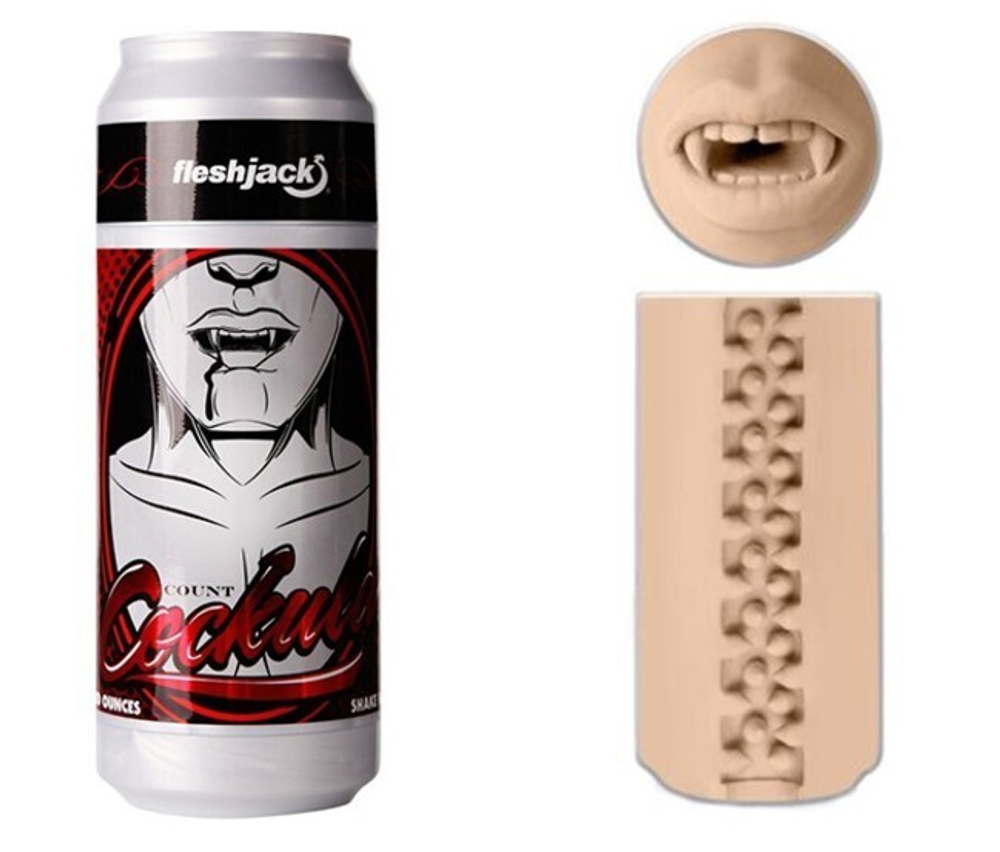 Мастурбатор Fleshlight Count Cockula в банке, зубы Siac (Цвет: телесный)