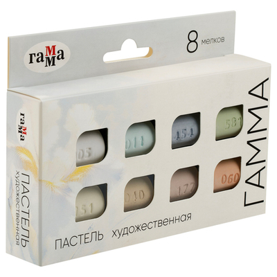 Пастель художественная Гамма , 8цв., половинки, "светлые тона" картон.упак. 108202181
