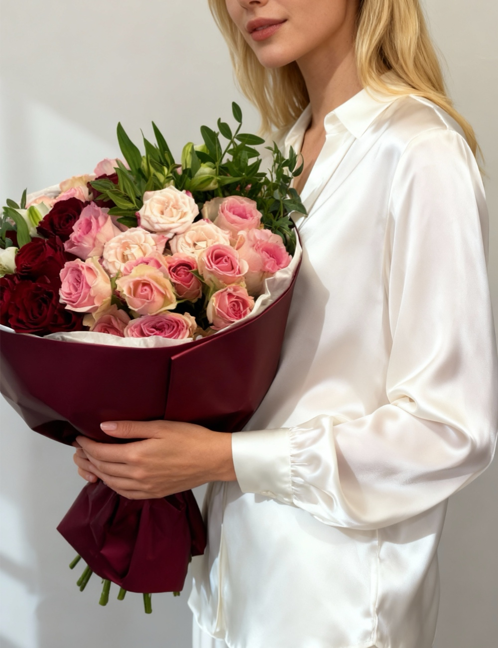 Букет цветов Винный поцелуй