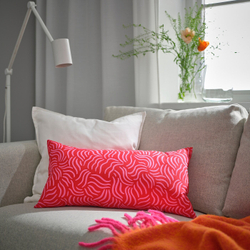 IKEA SANDMOTT  (ИКЕА САНДМОТТ)  -  Подушка, ярко-красная/ярко-розовая, 30x58 см