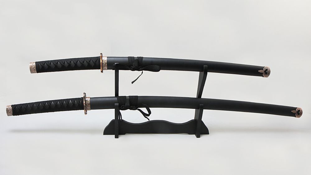 Armas Del Mundo Набор самурайских мечей, 2 шт. Ножны черные, цуба- медная