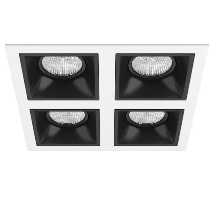 Комплект из светильников и рамки Lightstar Domino Quadro (214546+214507+214507+214507+214507) D54607070707