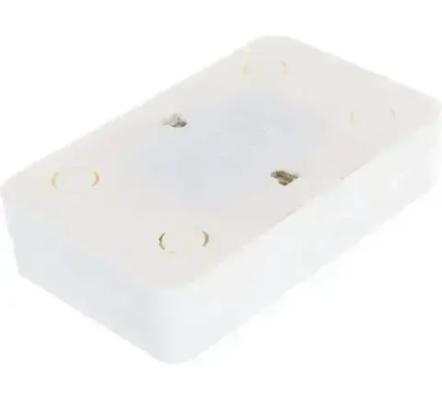 Розетка Двойная открытой установки Белая 2-ая без заземления UNIVersal "Олимп" О0102