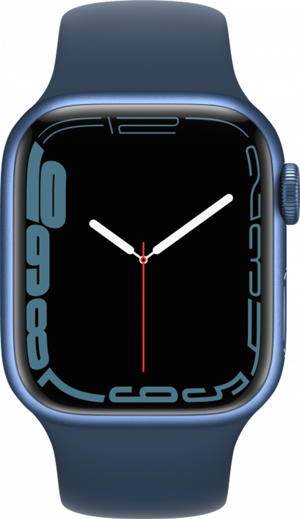 Apple Watch Series 7 45 мм, корпус из алюминия синего цвета цвета, спортивный ремешок «синий омут»