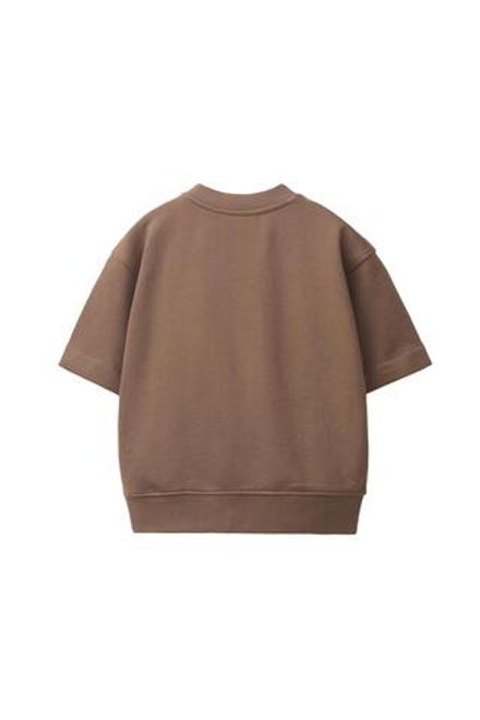 ZARA ТОЛСТОВКА С КОРОТКИМИ РУКАВАМИ И РЕЛЬЕФНОЙ НАДПИСЬЮ, СВЕТЛО-КОРИЧНЕВЫЙ